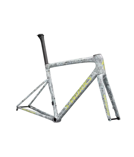 Specialized S-Works Tarmac SL8 Frameset Satin Liquid Silver / Multi-Color Dry Impasto / Gloss Team Yellow Tint, size 56cm only.!