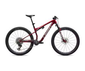 S-Works Epic 9 Gloss Red Tint Over Red Reflex Pearl Edge Fade / Metallic White Silver