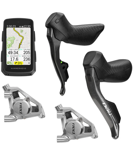 SRAM Red E1 eTap AXS Upgrade Kit - Right and Left HRD Shift/Brake Levers, Flat Mount Calipers, Hammerhead Karoo