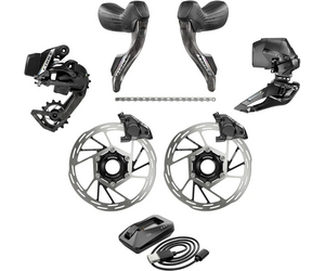 Force E1 AXS 2X Electronic HRD groupset (Left + Right Shift/Hyd ED FM, CN 114l, RD 36T, FD, Paceline A2 CL 160mm, Batt & Charger)