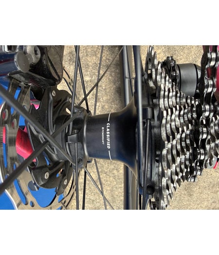 Specialized *USED* Tarmac SL8 Pro Custom Build SRAM Force / Classified Hub Gloss Carbon / Metallic Vivid Pink Strata / Electric Green, size 54cm
