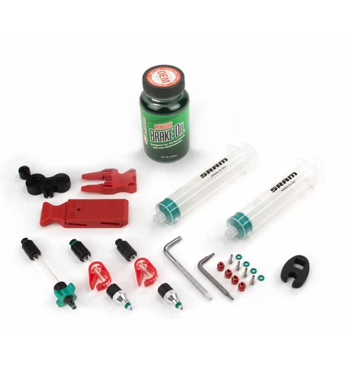 SRAM Standard Mineral Oil Bleed Kit V2 (Includes 2 Standard Syringes, M4 Fittings, Bleed Blocks, Torx Tool,  Crowfoot, Bleeding Edge Fitting, Maxima Mineral Oil) - DB8 / Maven / Motive