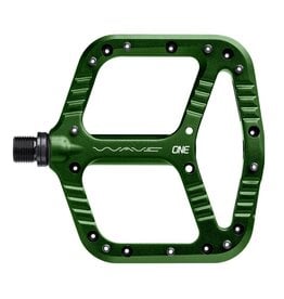 OneUp Flat Aluminium Wave Pedals Dark Green