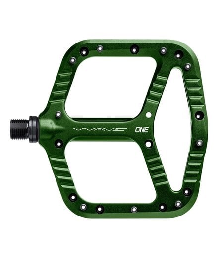 OneUp Flat Aluminium Wave Pedals Dark Green