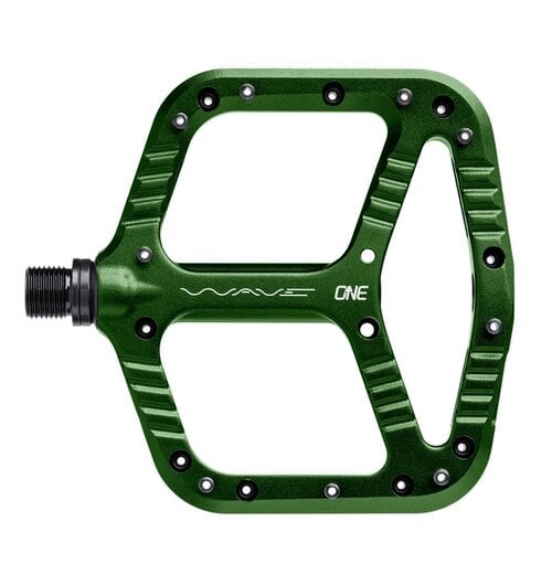 OneUp Flat Aluminium Wave Pedals Dark Green