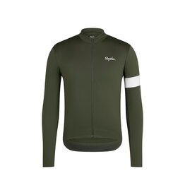 Rapha Men's Core Thermal Long Sleeve Jersey Dark Green/White