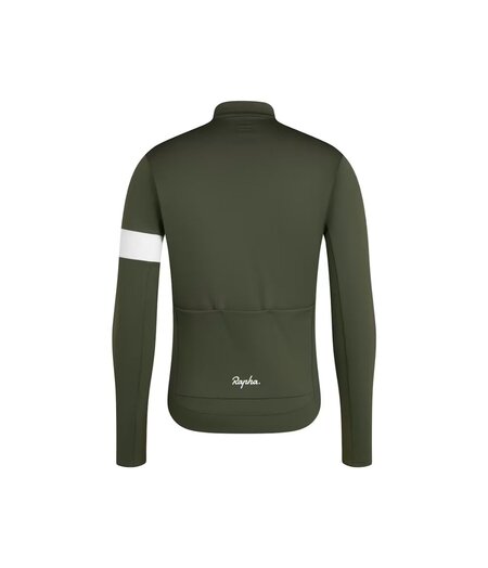 Rapha Men's Core Thermal Long Sleeve Jersey Dark Green/White