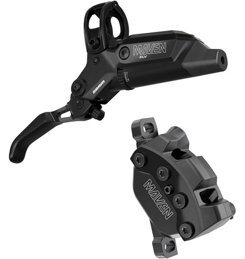 SRAM Disc Brake Maven Silver - Aluminium Lever, Stainless Hardware, Reach/Contact Adj, SwingLink, Black B1 (Includes MMX Clamp, Bracket) (Rotor Sold Separately)
