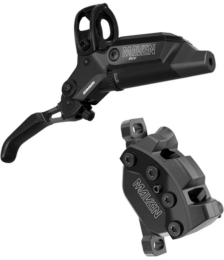 SRAM Disc Brake Maven Silver - Aluminium Lever, Stainless Hardware, Reach/Contact Adj, SwingLink, Black B1 (Includes MMX Clamp, Bracket) (Rotor Sold Separately)