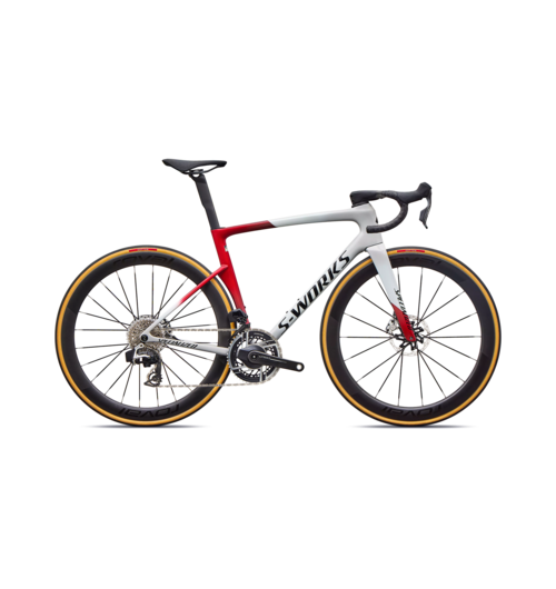 Specialized S-Works Tarmac SL9 - SRAM RED AXS Gloss White Silver Metallic / Gloss Ruby Metallic / Obsidian Metallic