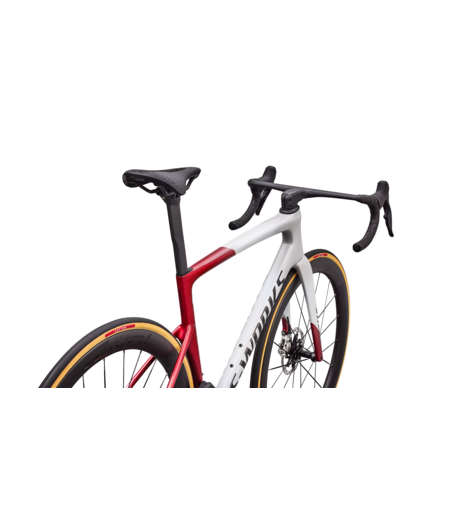 Specialized S-Works Tarmac SL9 - SRAM RED AXS Gloss White Silver Metallic / Gloss Ruby Metallic / Obsidian Metallic