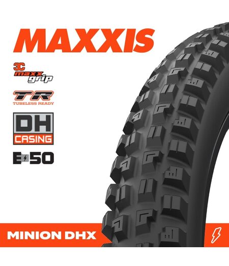 Maxxis Minion DHX - 29 x 2.50 3CG MaxxGrip DH TR (New DH) Folding 120x2TPI E-50