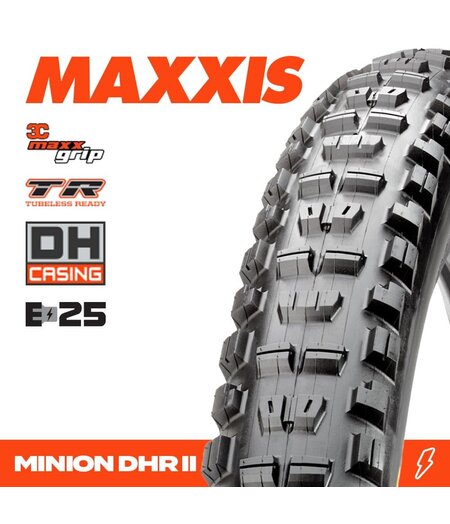 Maxxis Minion DHR II - 29 x 2.40 3CG MaxxGrip DH TR (New DH) Folding 120x2TPI E-25