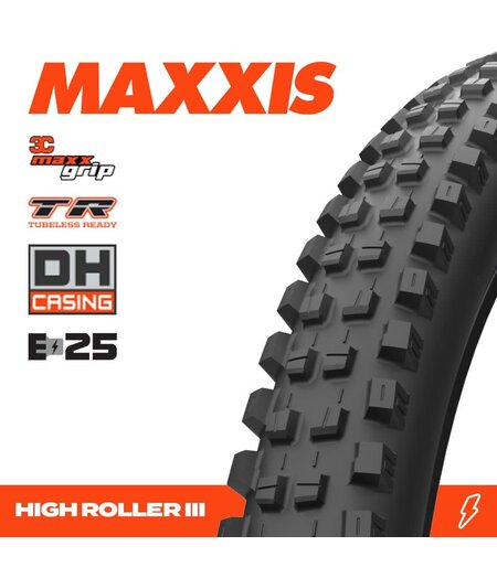 Maxxis High Roller - 29 x 2.40 3CG MaxxGrip DH TR (New DH) Folding 120x2TPI E-25