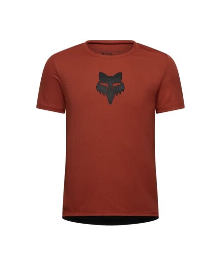 FOX Racing Apparel Youth Ranger Short Sleeve Jersey Fox Head Amber Scarlet