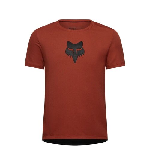 FOX Racing Apparel Youth Ranger Short Sleeve Jersey Fox Head Amber Scarlet
