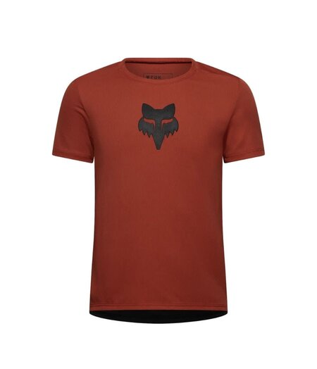 FOX Racing Apparel Youth Ranger Short Sleeve Jersey Fox Head Amber Scarlet