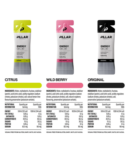 Pillar Performance Energy Gel 30 Citrus (50g) SINGLE