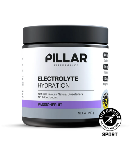 Pillar Performance Electrolyte Hydration Powder Passionfruit (210g) JAR