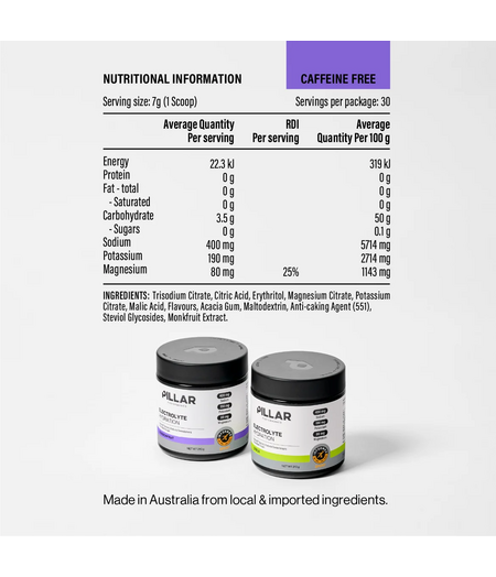 Pillar Performance Electrolyte Hydration Powder Passionfruit (210g) JAR