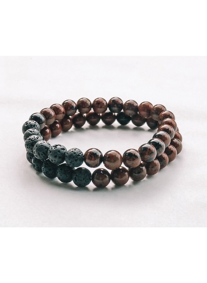 Mahogany Obsidian Male Mala