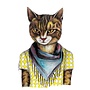 Hipster Cat Magnet