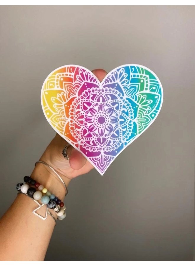 Rainbow Light Heart Vinyl Sticker