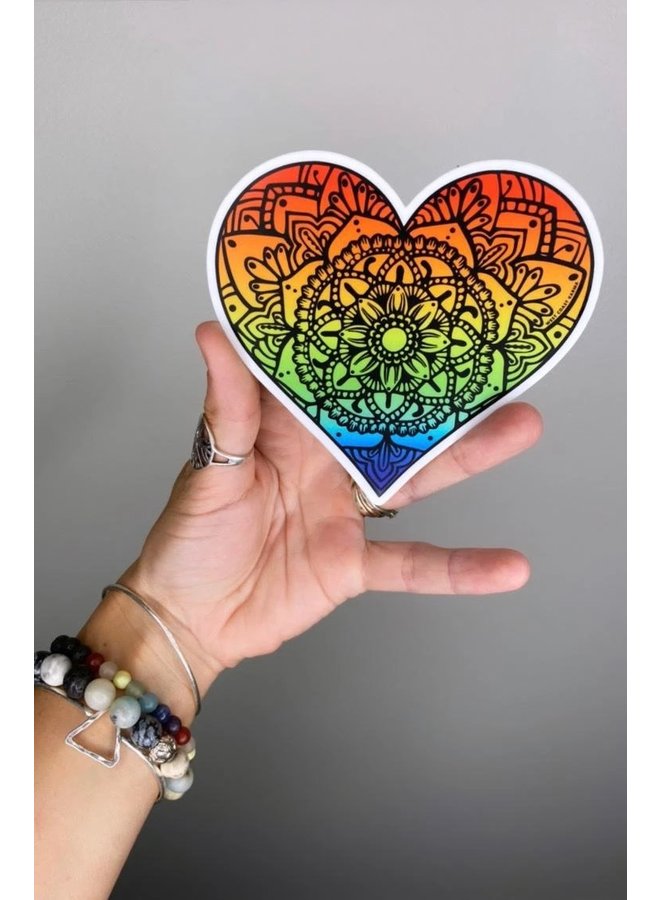 Rainbow Heart Vinyl Sticker