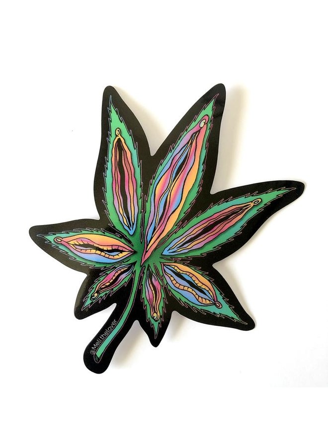 Yoni Weed Leaf Sticker