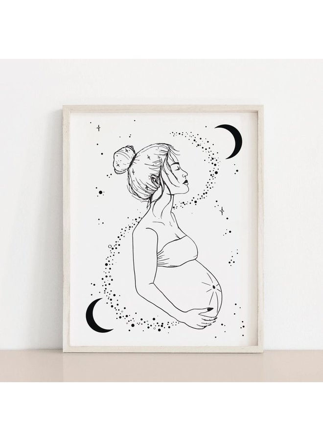 Pregnancy Moon Motherhood Print