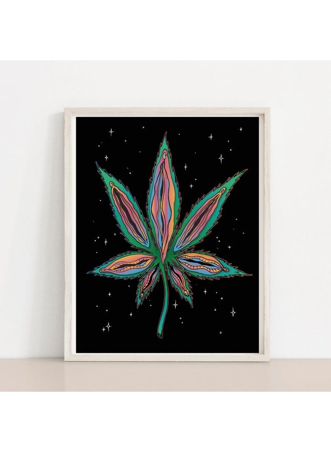 Vulvas Marijuana Pot Leaf Print