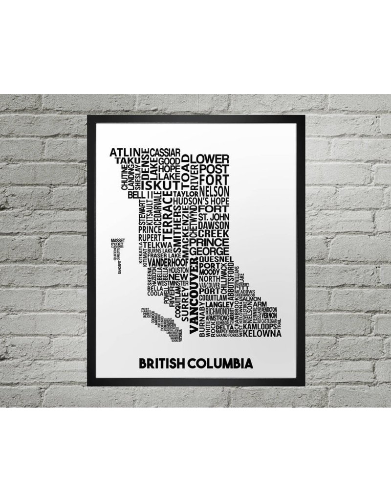 Damon D Chan Map Designs BC City Map Print