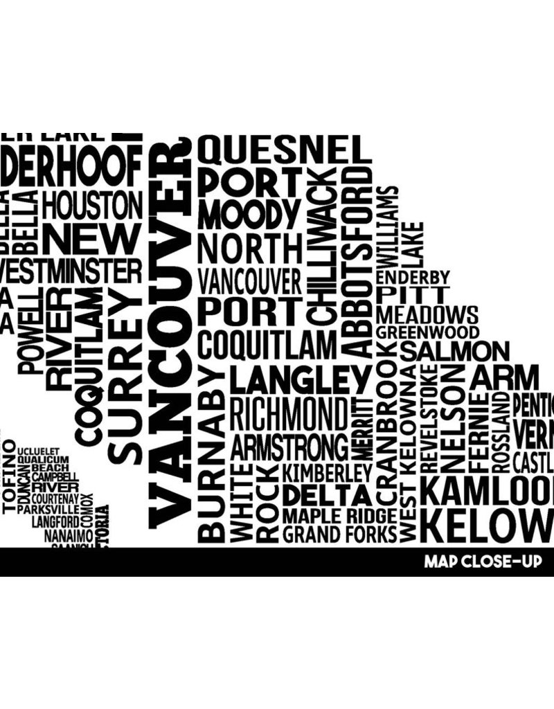 Damon D Chan Map Designs BC City Map Print