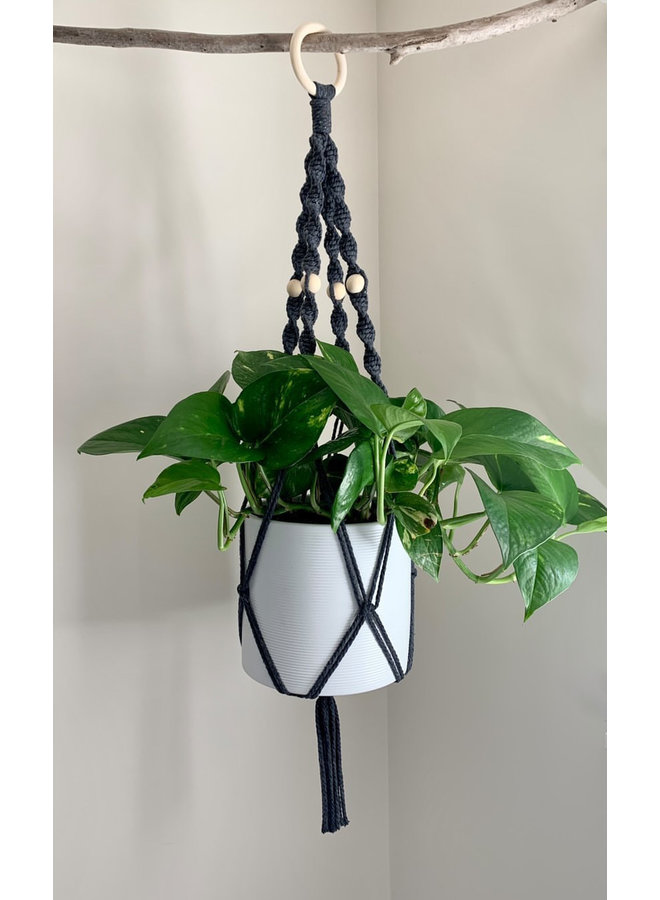 Twisted Plant Hanger- Charcoal