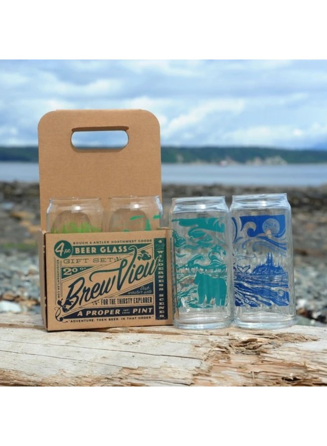 Brewview 4 PACK Beer Glass Set