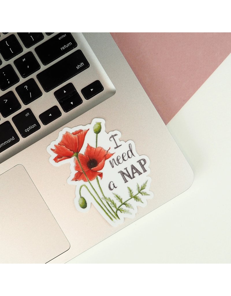 Naughty Florals I Need A Nap Sticker