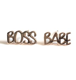 Royce & Oak Boss Babe Earrings- Rose Gold