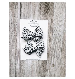 Wild and Free Design Co. Black and White Dot Pigtail Bow Set