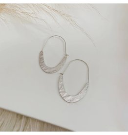 Oh So Lovely Ivy Textured Hoops Silver