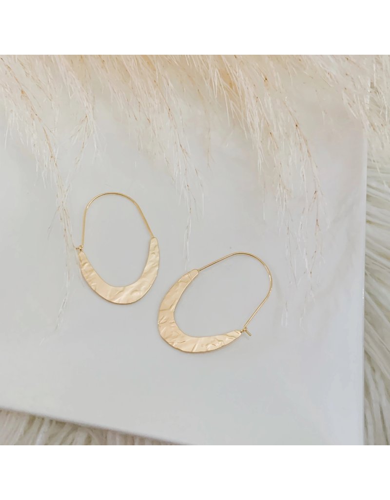 Oh So Lovely Ivy Textured Hoops - Gold