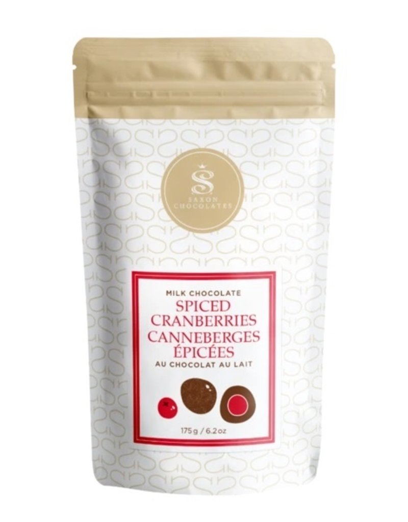 Saxon Chocolates Milk Chocolate Spiced Cranberries 175g Bag