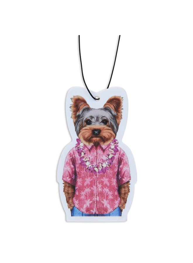 Yorkie in Hawaii Air Freshner-  Vanilla