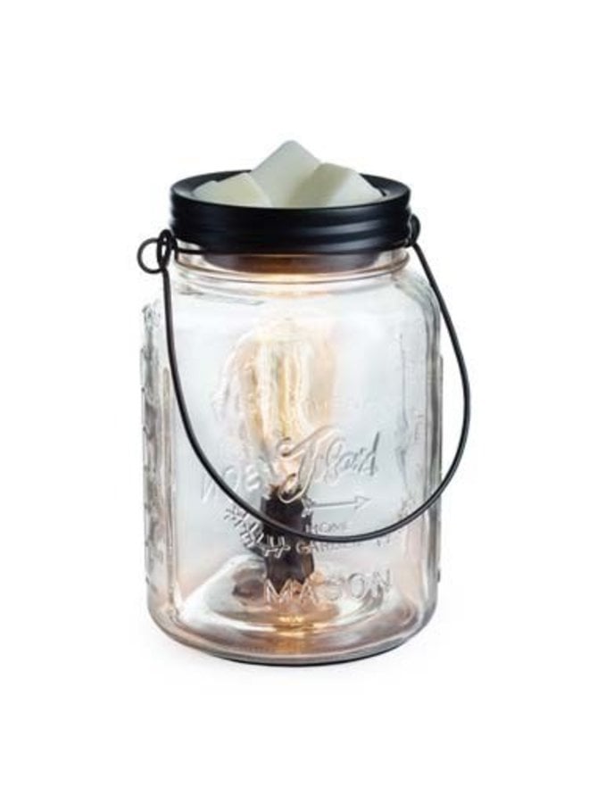 Mason Jar Vintage Bulb Illumination Fragrance Warmer Glass