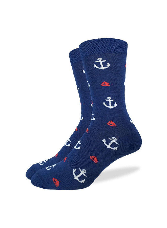Men's Navy Anchors & Boats Socks