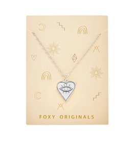 Foxy Originals Boho Heart Eye Necklace- Silver