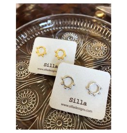 Silla Rose Gold Circle Drop Earrings