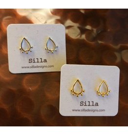 Silla Tear Drop Earrings- Rhodium