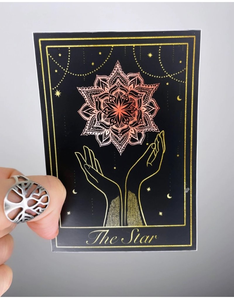 West Coast Karma 'The Star' Holographic Black Tarot Sticker