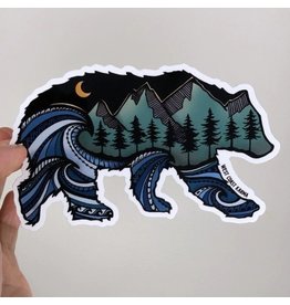 West Coast Karma Color Nature Bear Vinyl Sticker