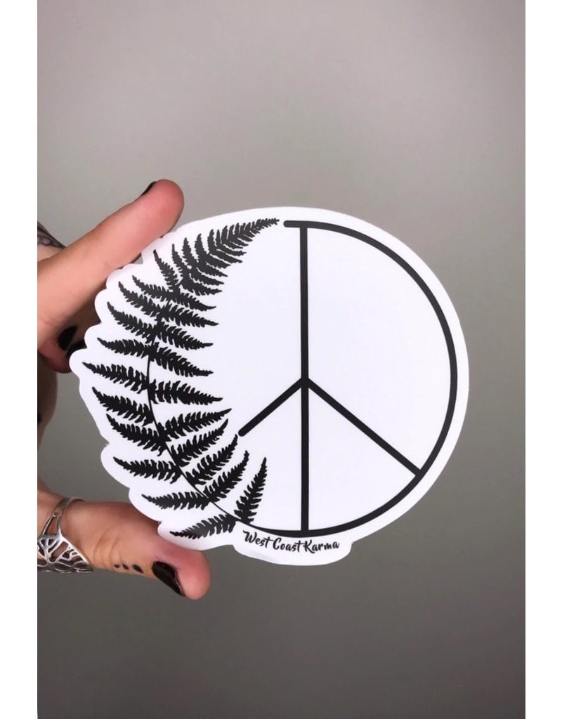West Coast Karma Fern Peace Sticker